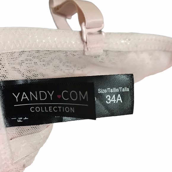 Yandy Lace Plush Bra Padded 34A soft pink Flora - Picture 2 of 5